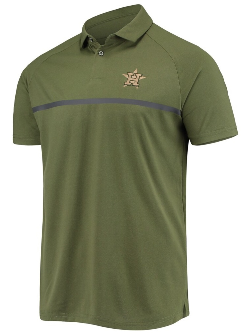 Men's Houston Astros Levelwear Olive Delta Sector Raglan Polo
